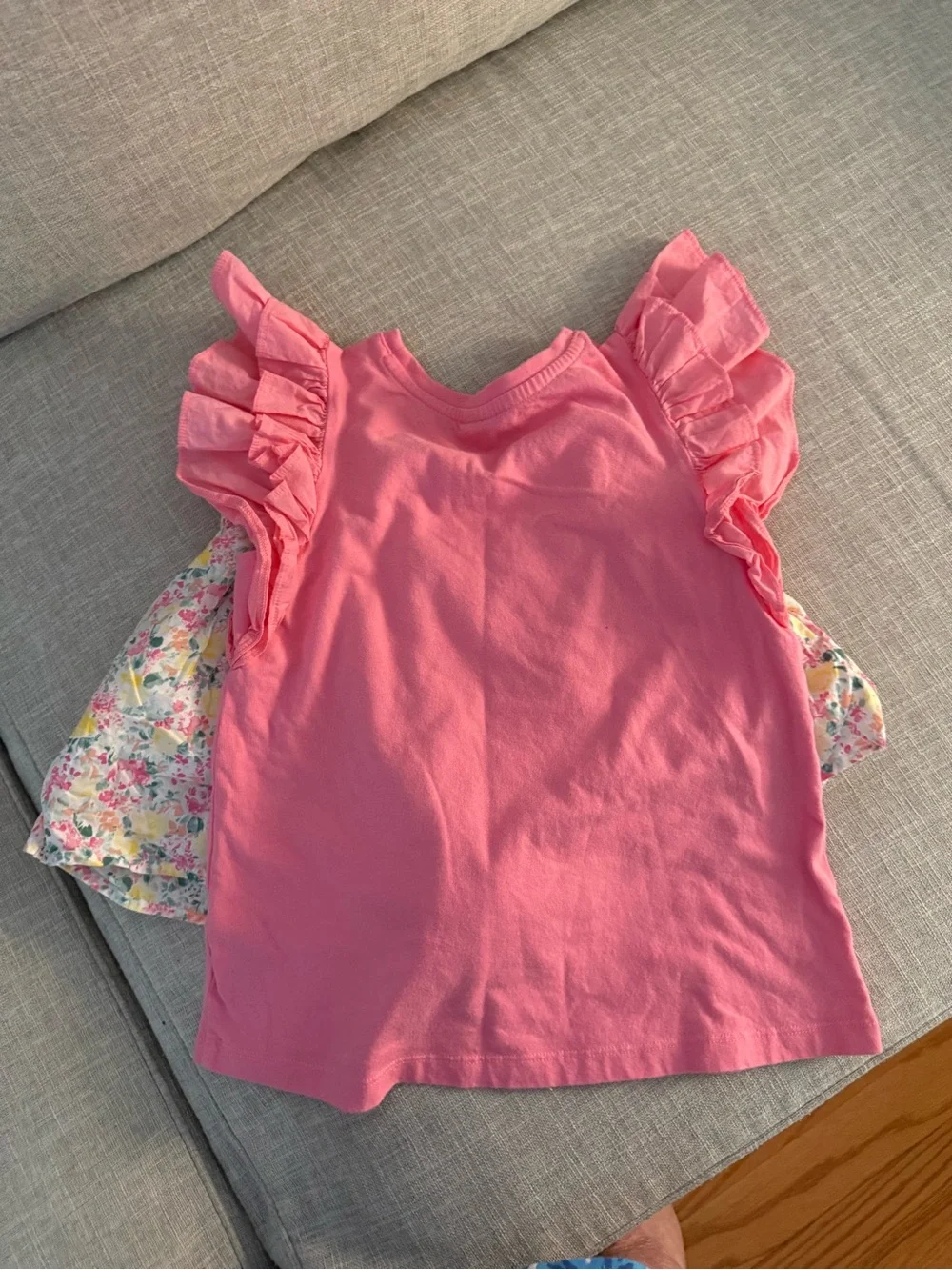Janie and Jack Pink Ruffle Sleeve Tee and Shorts